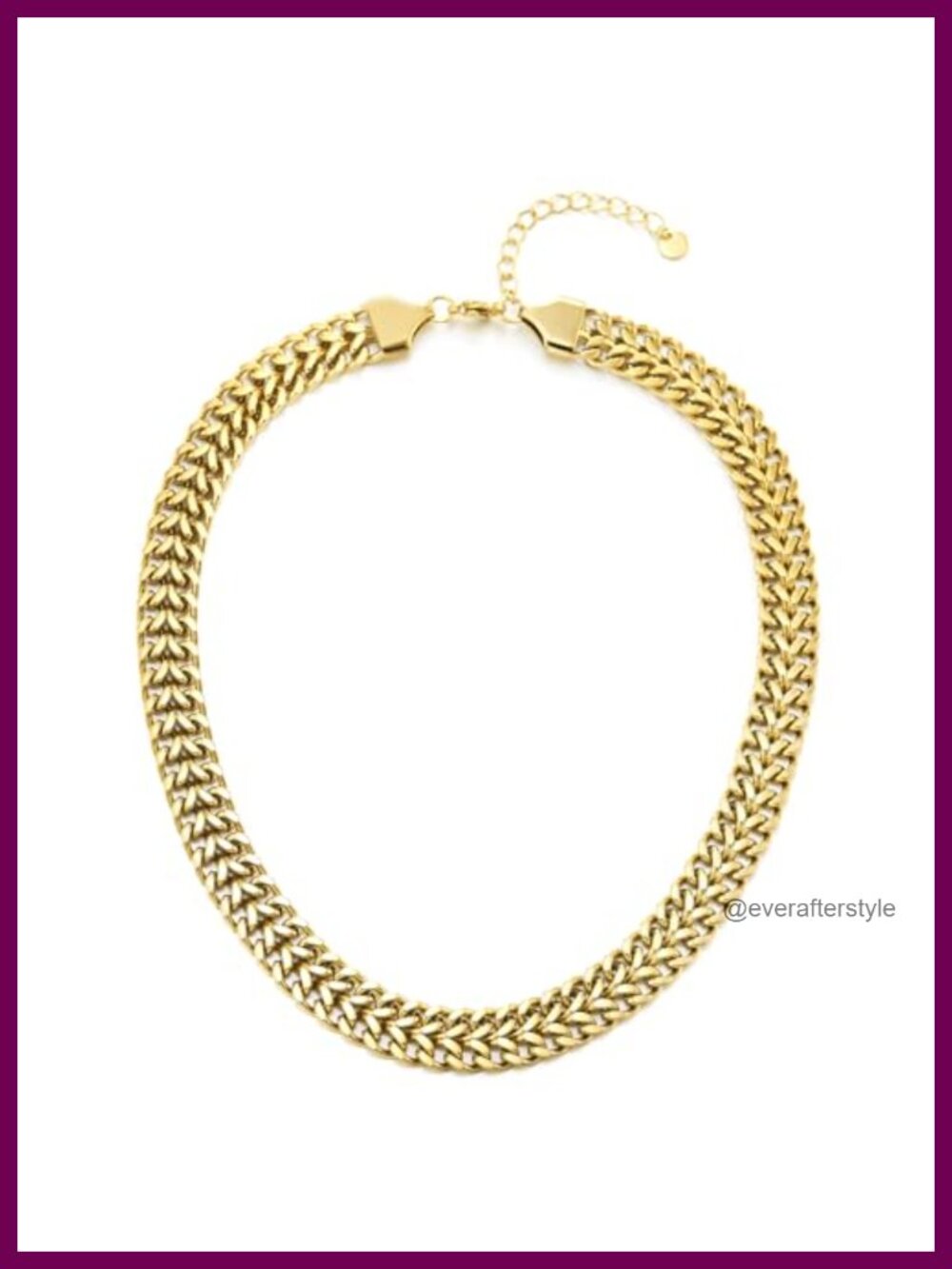 Stainless Steel Gold Chunky Curb Chain Necklace Adjustable Statement Choker